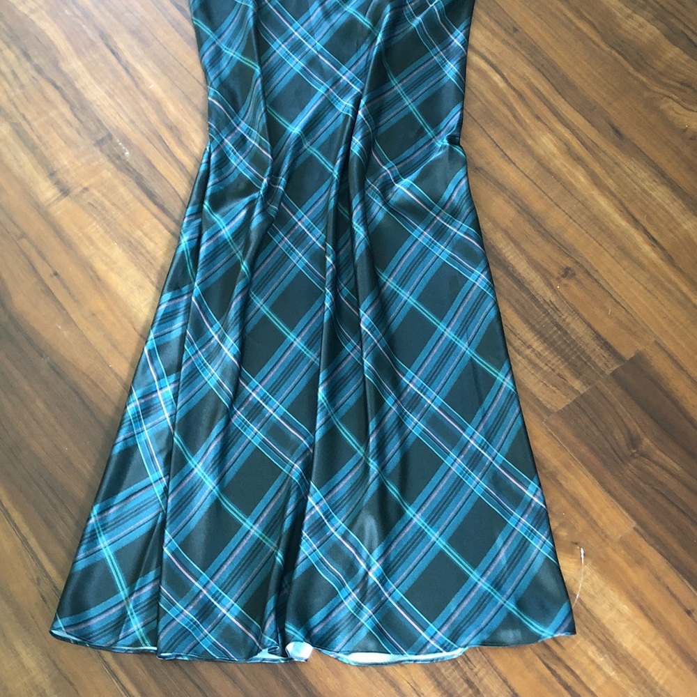 New Vince Plaid Lace Trim Dress - Picture 4 of 16
